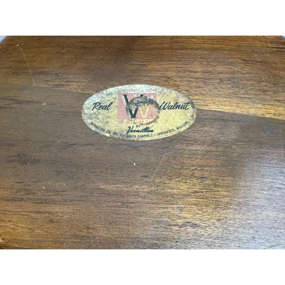 Vermillion Retro Mid Century 60-70's Vintage Walnut Wooden Bowl USA Made 12
